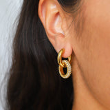 other : Sofia | Boucles d'oreilles pendantes or femme double cerceau in van Seroa