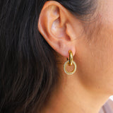 other : Sofia | Boucles d'oreilles pendantes or femme double cerceau in van Seroa