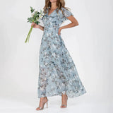dresses : Charlie – Élégante robe longue en mousseline à motif floral in van Seroa