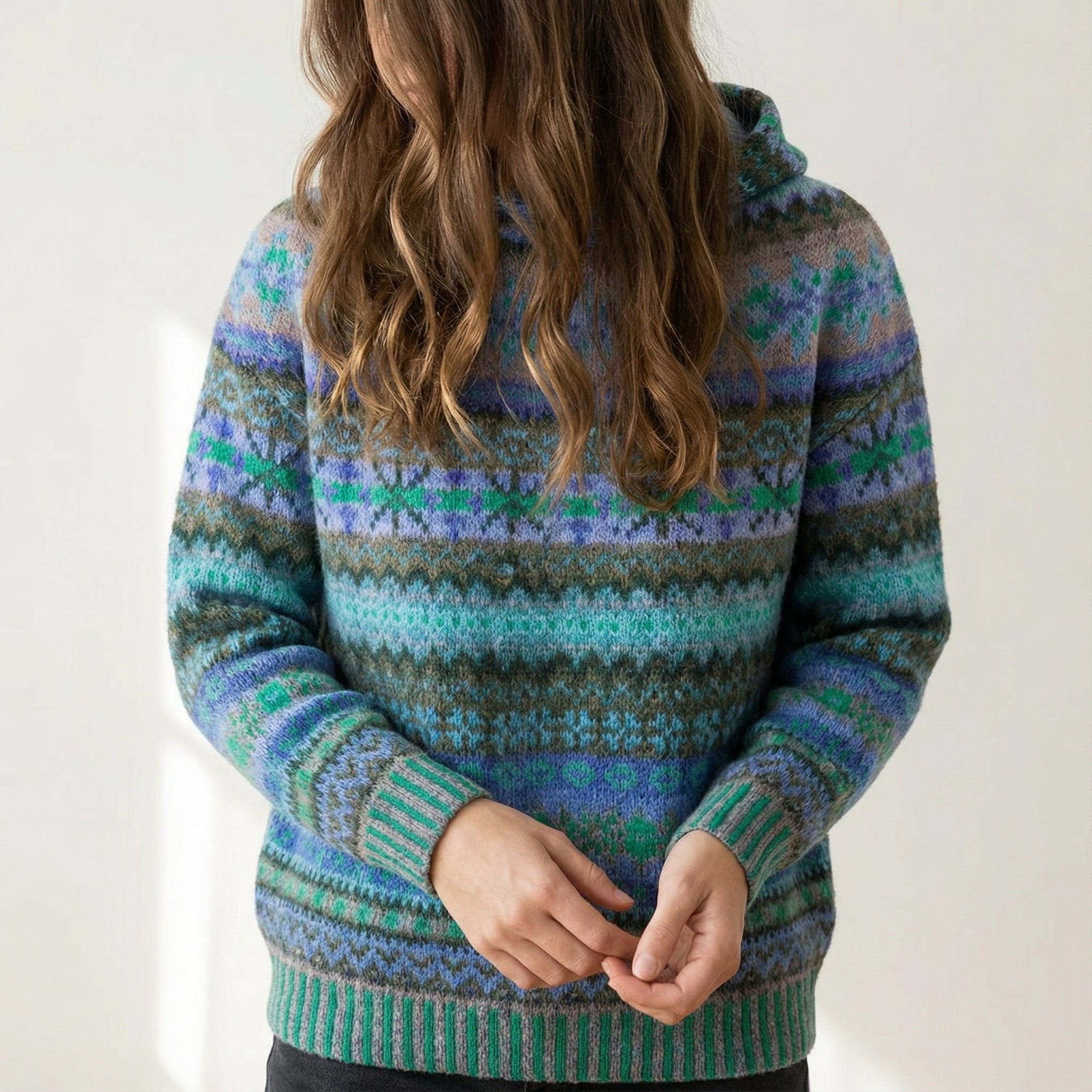 Damski sweter etniczny i ciepły modna kobiecość styl elegancki