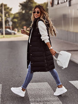Gilet Long Femme Sans Manche Élégant 2