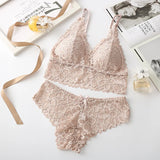 other : Laura | Ensemble de Lingerie Sexy en Dentelle pour Femme in Abricot M (45-65kg) van Seroa