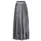 skirts : Jane | Jupe Longue Plissée Haute Taille Femme Élégante in Gris van Seroa