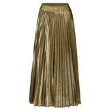 skirts : Jane | Jupe Longue Plissée Haute Taille Femme Élégante in Or van Seroa