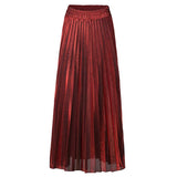 skirts : Jane | Jupe Longue Plissée Haute Taille Femme Élégante in Rouge van Seroa