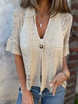 Pulls et gilets : Abigail | Haut Chic Tricoté Élégant in Abricot van Seroa