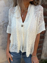 Pulls et gilets : Abigail | Haut Chic Tricoté Élégant in Blanc van Seroa