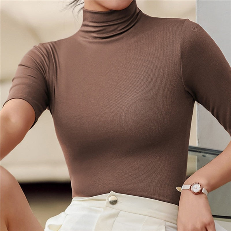 Haut Col Roulé Élégant Femme 3