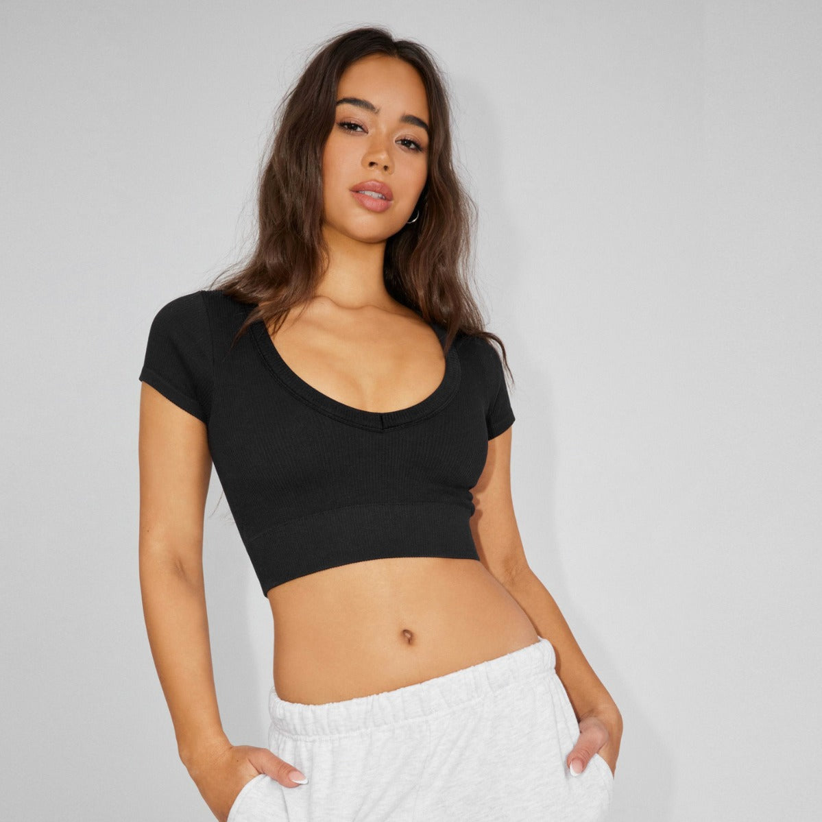 Haut Court Femme Élégant à Manches Courtes 3