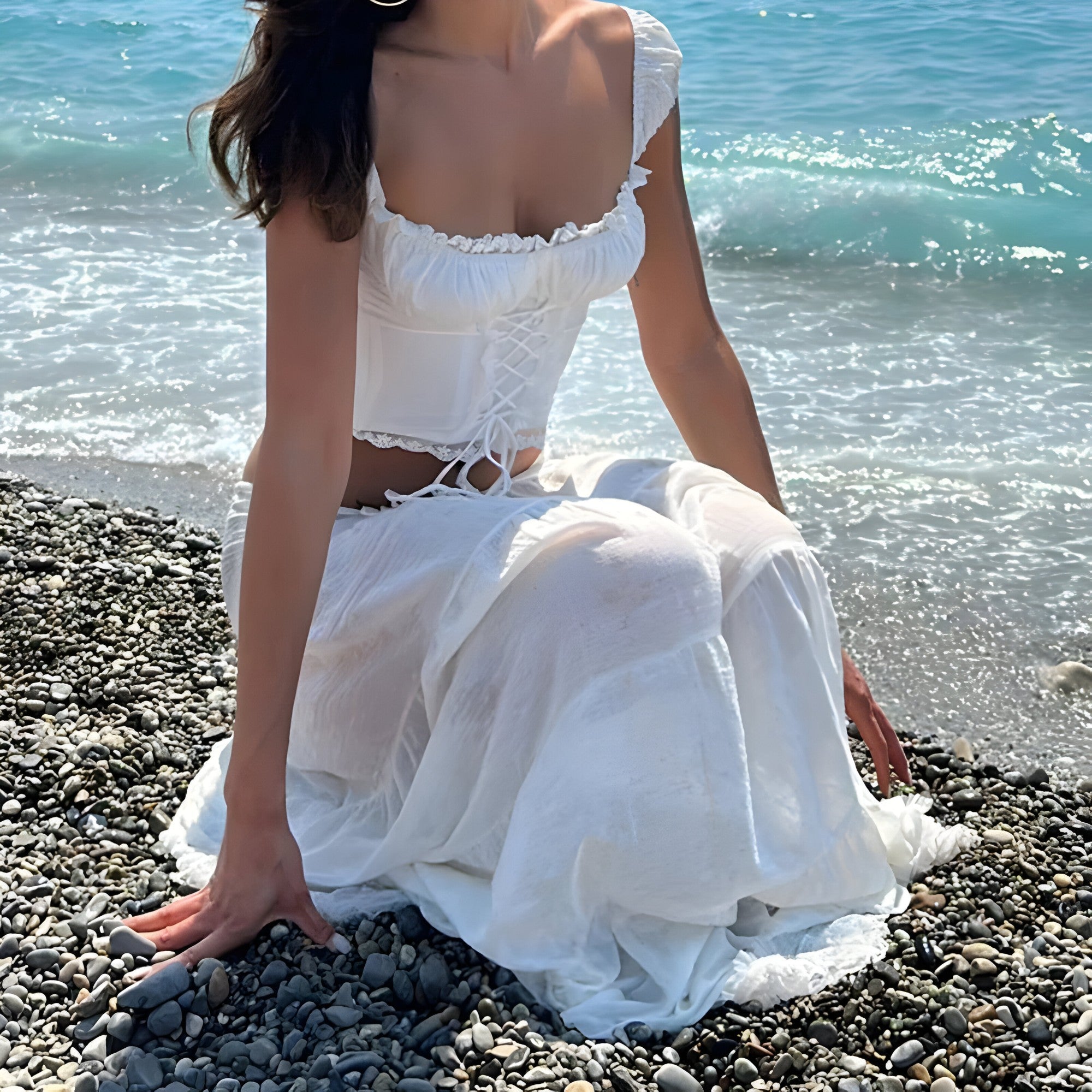 Blouses : Amella | Haut Dentelle Femme Chic Élégant à Couper le Souffle in van Seroa