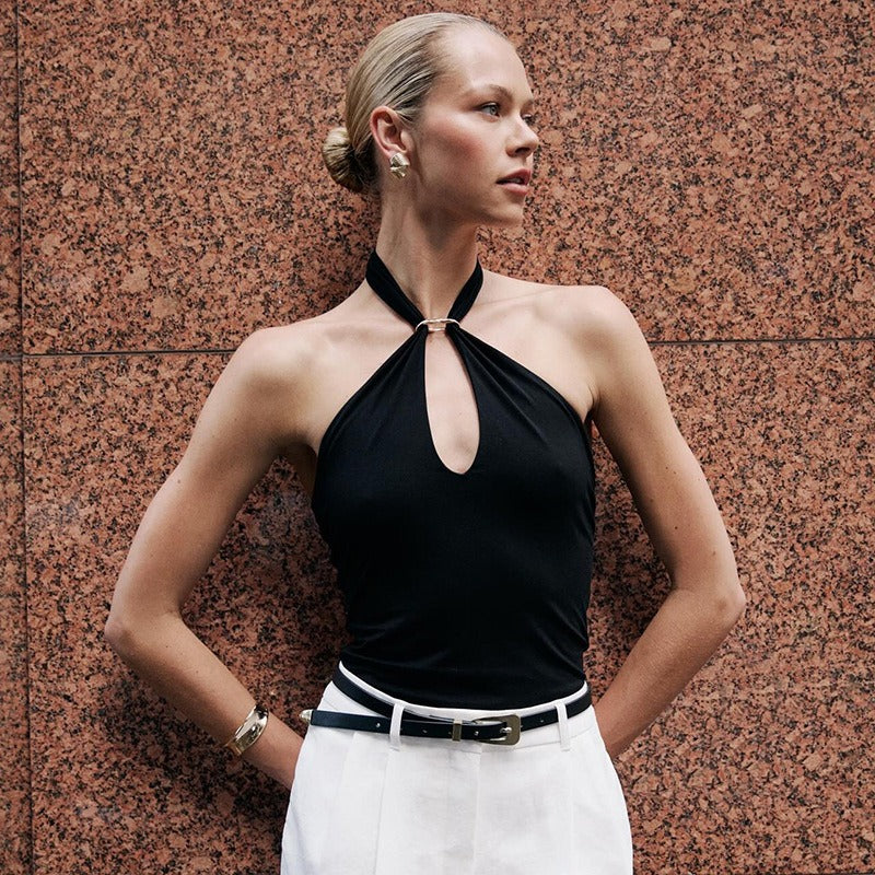 Haut Femme Chic Dos Nu Élégant 0