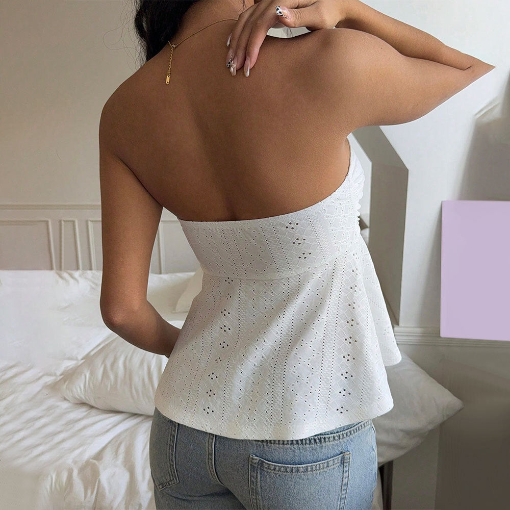 Haut Femme Élégant Bustier Sans Bretelles 1
