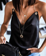 Haut Femme Élégant Col en V Chic 7