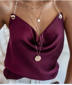 Haut Femme Élégant Col en V Chic 9