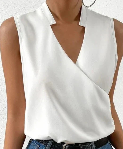 Haut Femme Élégant Sans Manches Monochrome 0