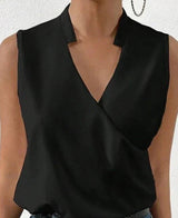 Haut Femme Élégant Sans Manches Monochrome 4