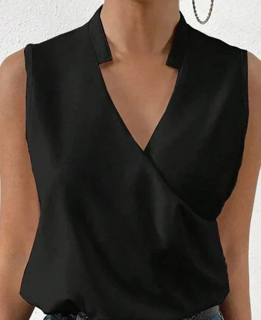 Haut Femme Élégant Sans Manches Monochrome 4