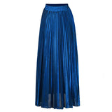 skirts : Jane | Jupe Longue Plissée Haute Taille Femme Élégante in Bleu van Seroa