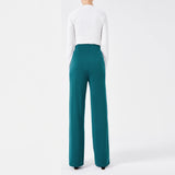 other : Isabel | Pantalon Fluide Femme en Polyester à Jambes Larges in Vert van Seroa