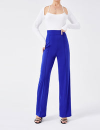 Pantalon Fluide Femme en Polyester à Jambes Larges