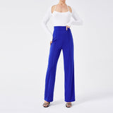 other : Isabel | Pantalon Fluide Femme en Polyester à Jambes Larges in Bleu van Seroa