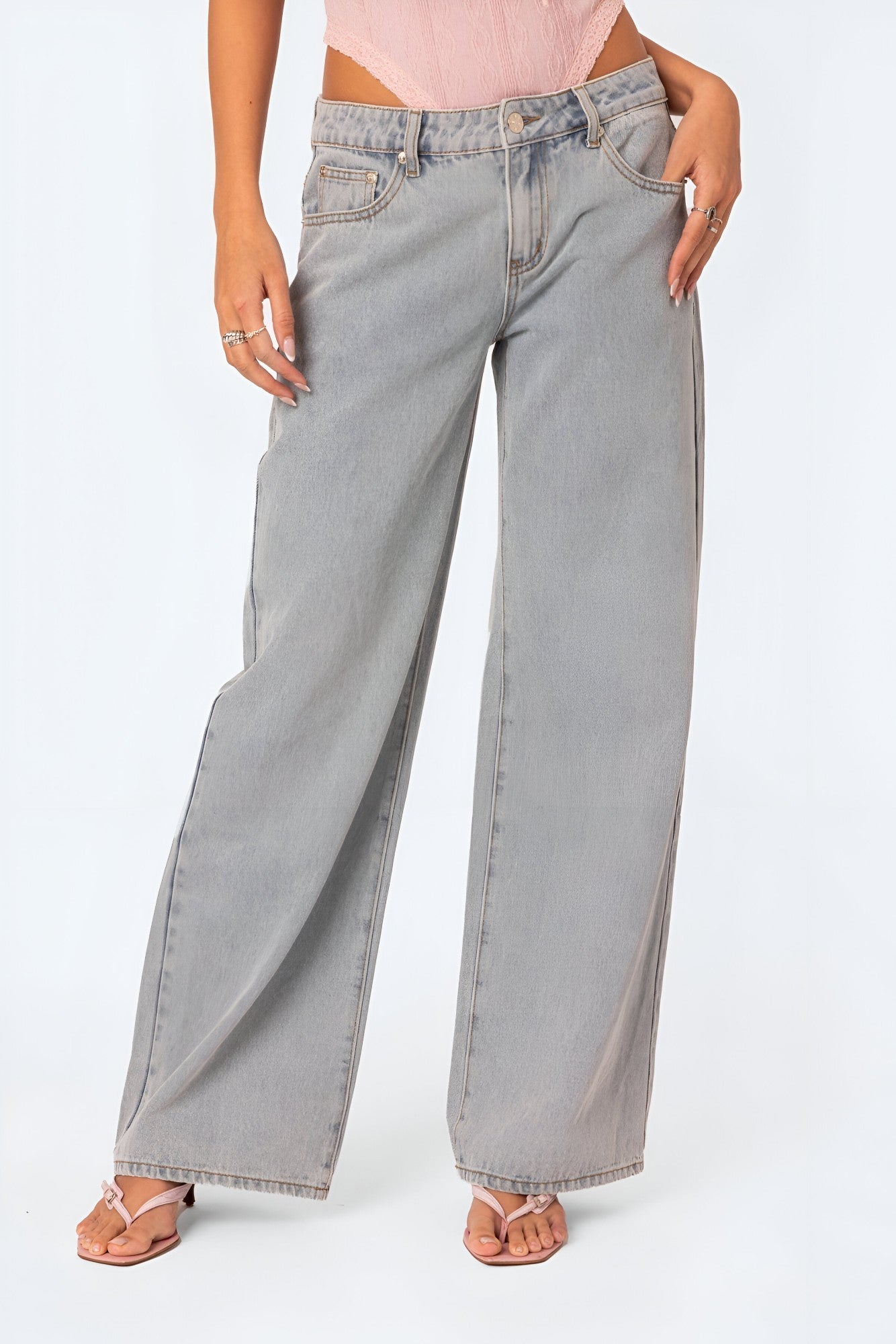Pantalons : Abileth | Jean Femme Denim Avec Détail Nœud Papillon in van Seroa