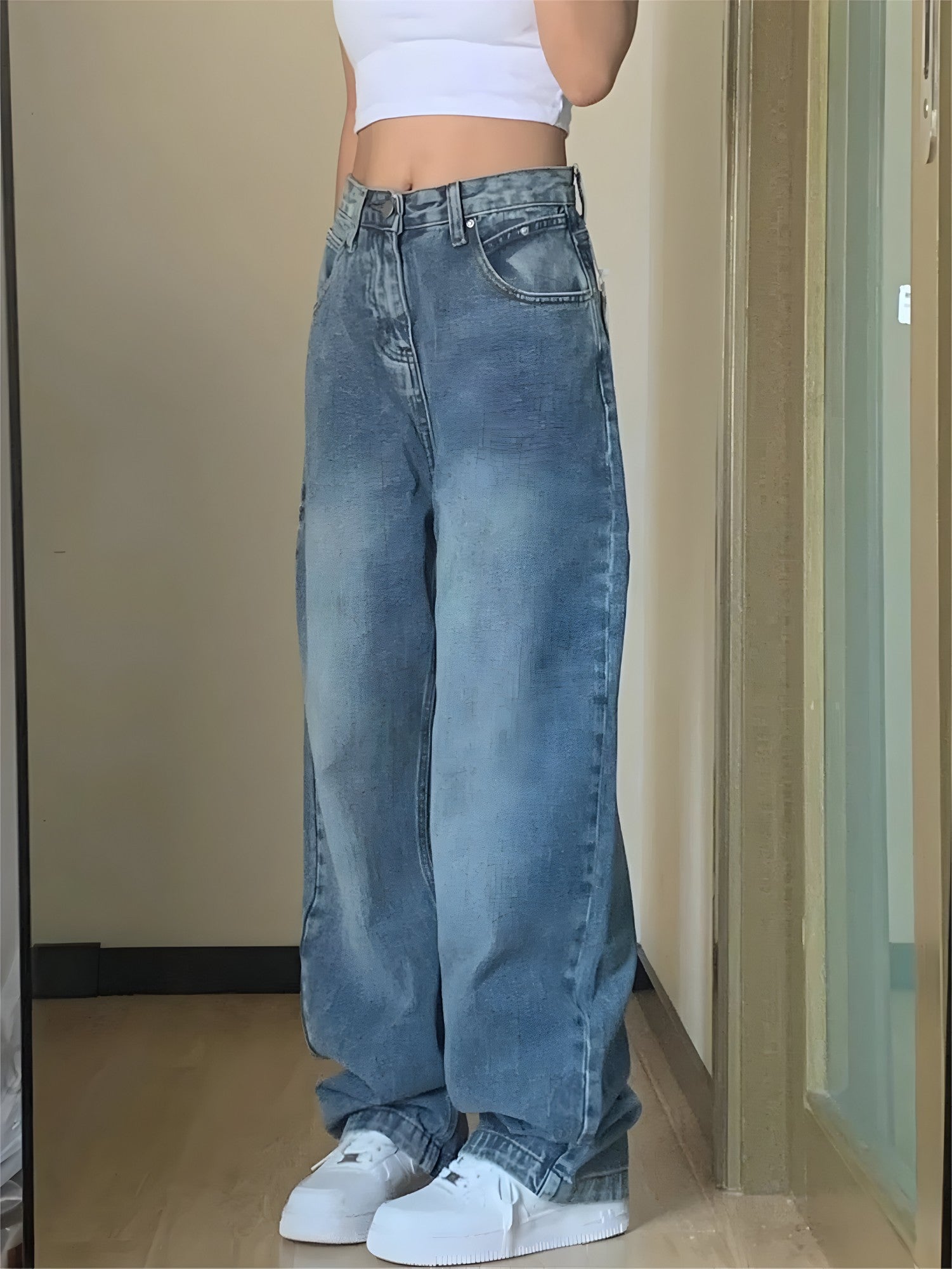 other : Maiana | Jeans Femme Boyfriend en Coton Bleu Délavé in van Seroa