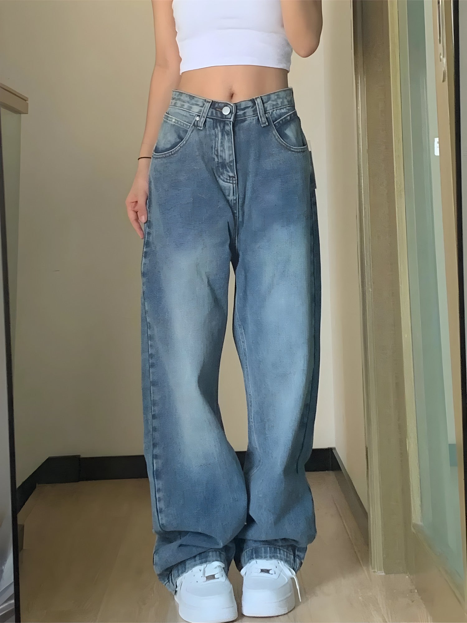 other : Maiana | Jeans Femme Boyfriend en Coton Bleu Délavé in van Seroa