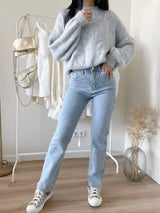 Jeans pour femmes : Zilla | Jeans Femme Slim Fit en Denim avec Paillettes in Bleu Gris van Seroa