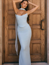 dresses : Alma | Ensemble Femme Élastique Bustier Jupe Maxi in van Seroa