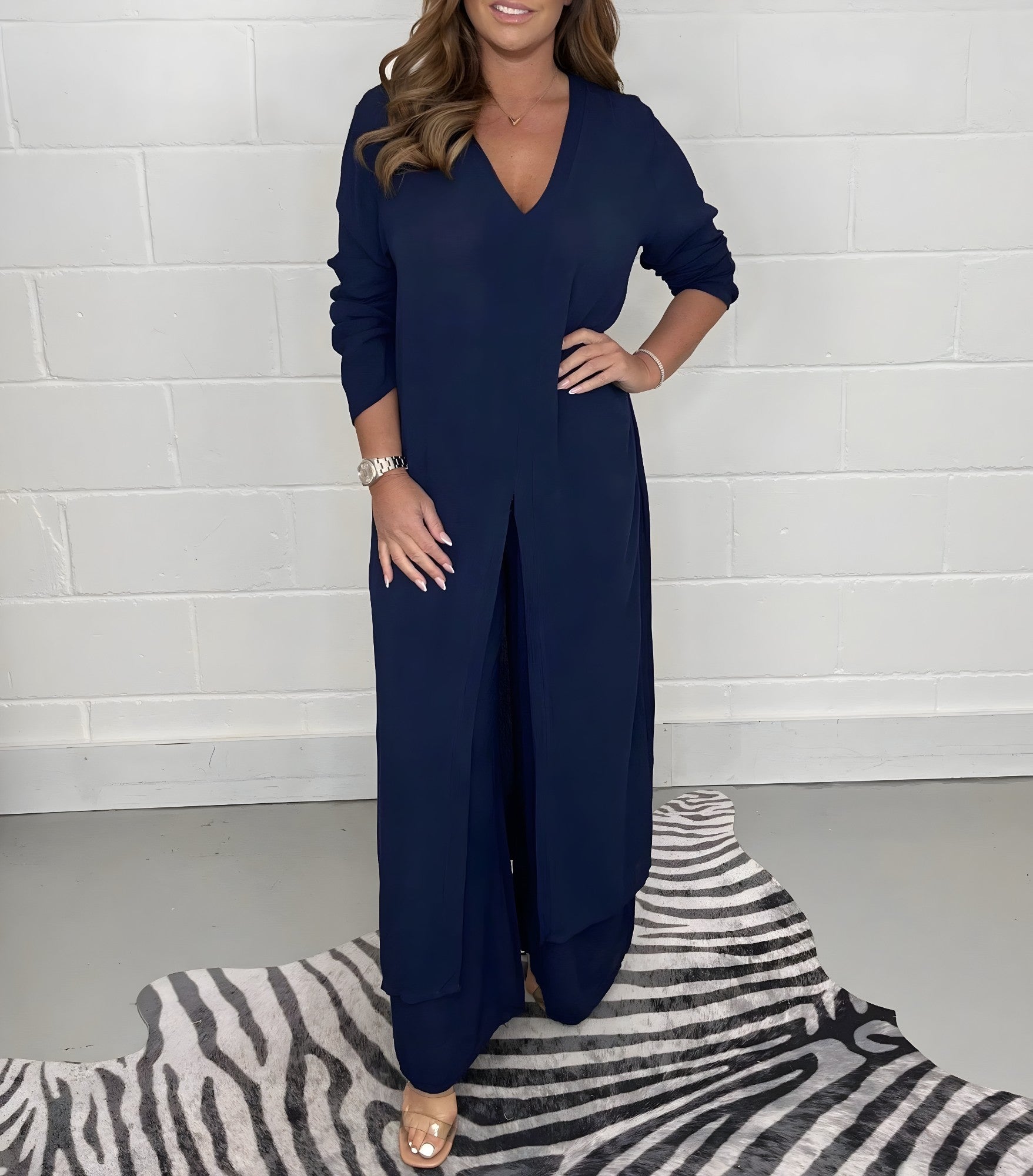 Delphine | Jumpsuit Femme Élégant Pantalon Large