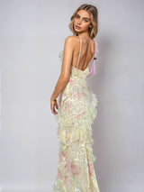 dresses : Annelie – Élégante Robe Longue Transparente À Volants in van Seroa