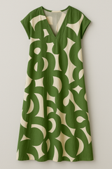 Chic Women's V-Neck Maxi Dress with an Elegant Silhouette