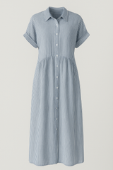 Chic Women's Midi Dress with Handy Pockets