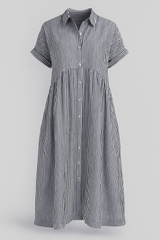 Chic Women's Midi Dress with Handy Pockets
