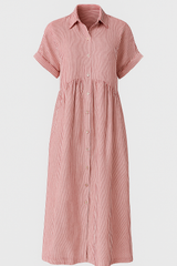 Women's Elegant Midi Dress with Pockets Alsidig Kjole