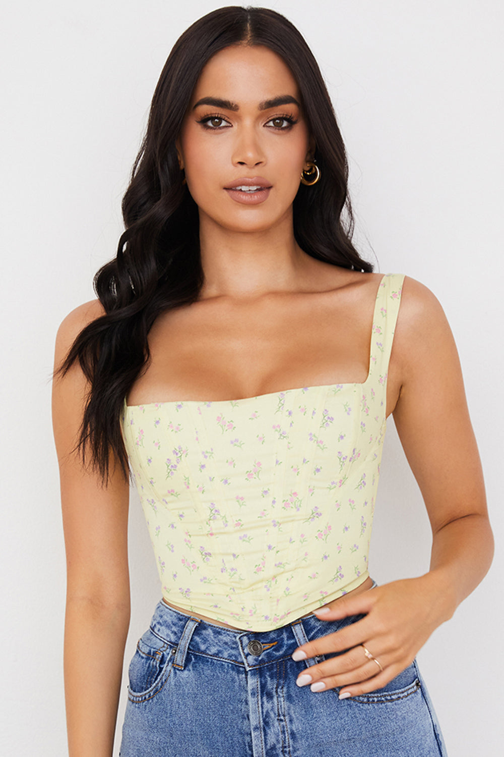dresses : Nia | Corset Femme Clair Imprimé Floral Ajusté in van Seroa