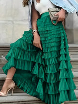 skirts : Bianca | Jupe Longue Femme en Tulle Élégante Mi-Mollet in van Seroa