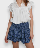 skirts : Katia | Jupe Femme Mini Élégante en Tissu Léger in Bleu foncé van Seroa
