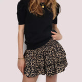 skirts : Katia | Jupe Femme Mini Élégante en Tissu Léger in Panthère van Seroa