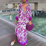 dresses : Sophie - Robe Kaftan Maxi Bohème Luxueuse au Design Unique in Violett van Seroa