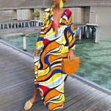 dresses : Sophie - Robe Kaftan Maxi Bohème Luxueuse au Design Unique in Jaune van Seroa