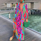 dresses : Sophie - Robe Kaftan Maxi Bohème Luxueuse au Design Unique in Rose van Seroa
