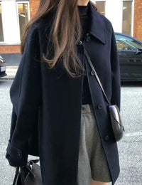 Damen Wintermantel Vintage Streetwear Wolle