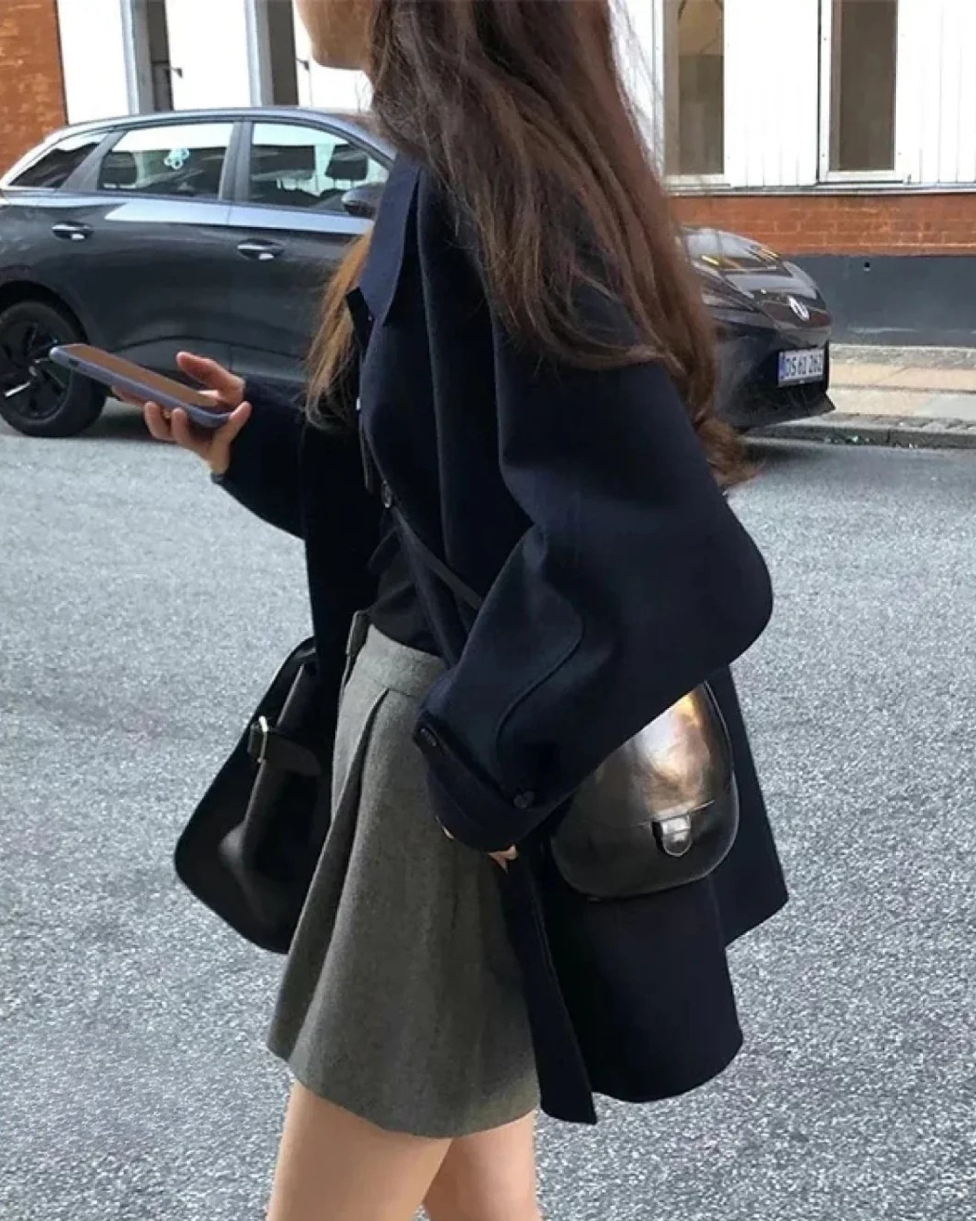 Płaszcz zimowy damski vintage streetwear wełniany