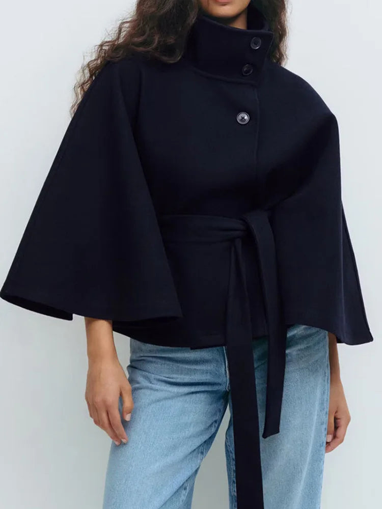 Manteau Cape Élégant en Laine 0