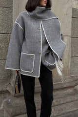 Manteau Châle Femme Élégant 1