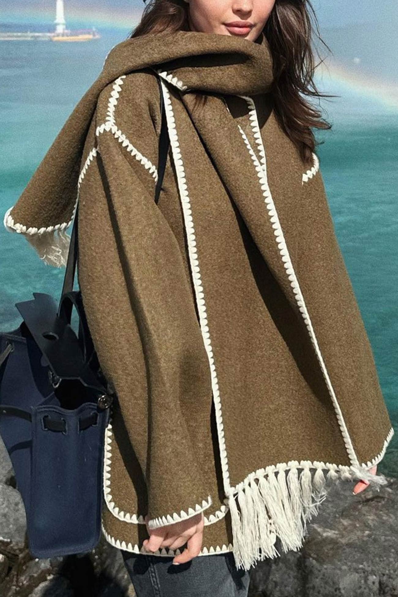 Manteau Châle Femme Élégant 7