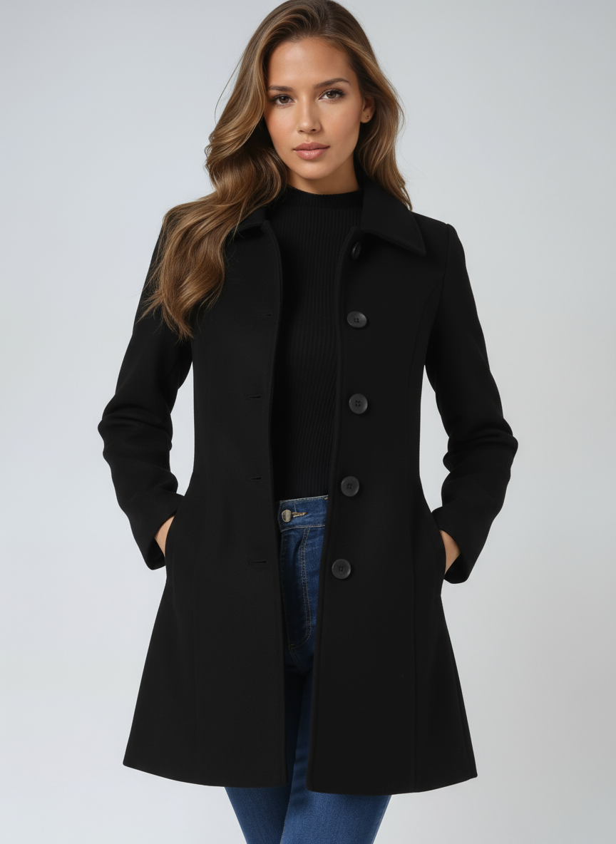 Manteau D'Hiver Femme Élégant Ajusté 1