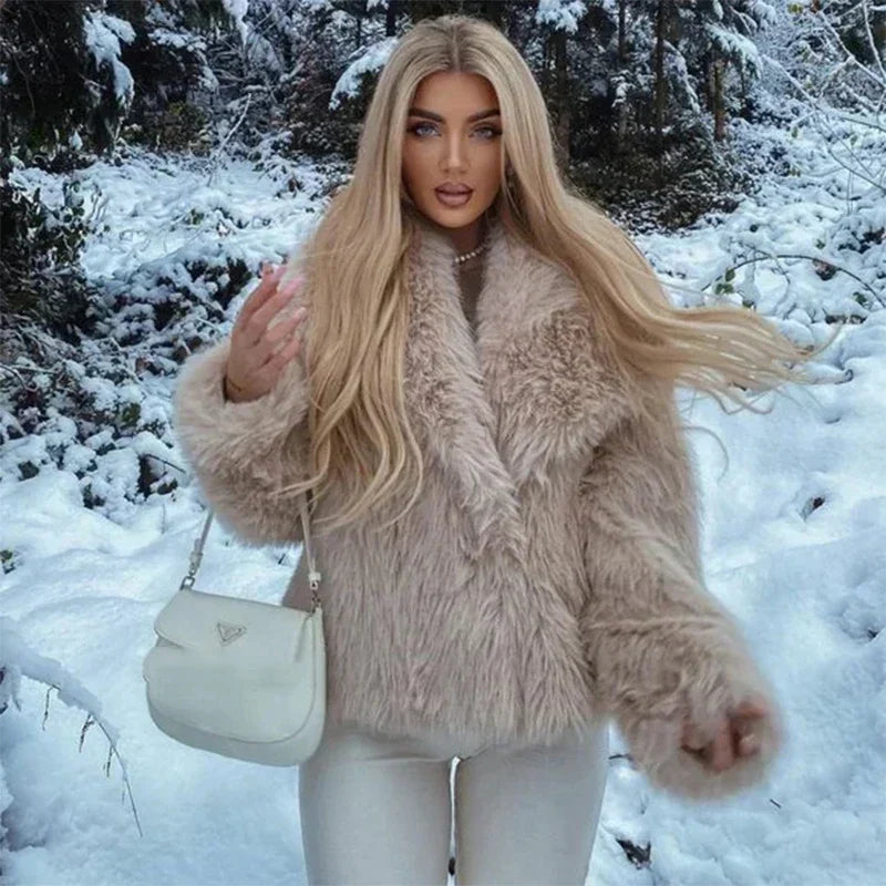 Manteau Femme Élégant en Fausse Fourrure 1